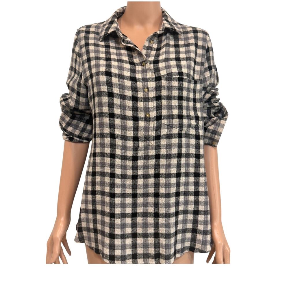 Pistola medium 1/2 button front plaid shirt button back TLS1 2805